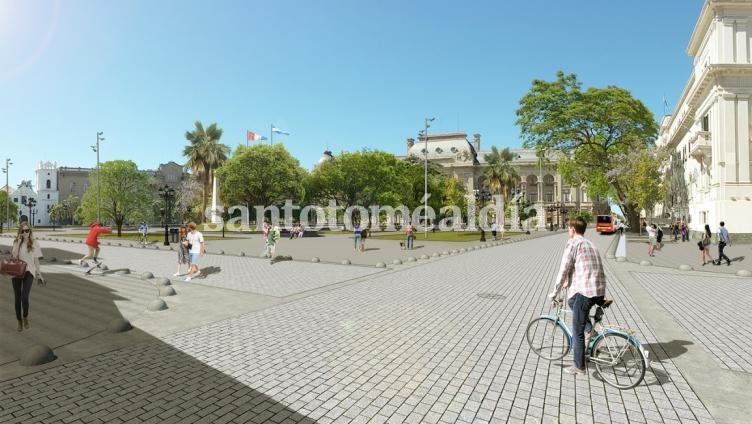 Corral y Lifschitz presentan la remodelación de Plaza 25 de Mayo