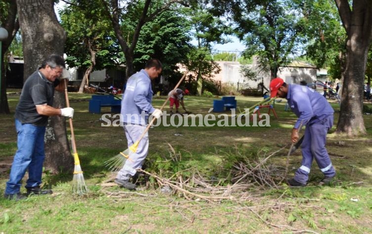 Puesta en valor de la plaza Lugones. (Foto: Municipalidad de Santo Tomé)