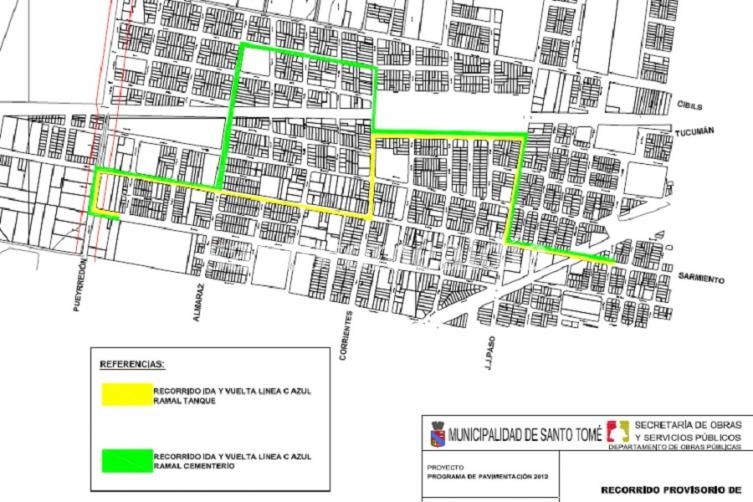 Corte de tránsito y desvío de colectivos por la obra de pavimentación