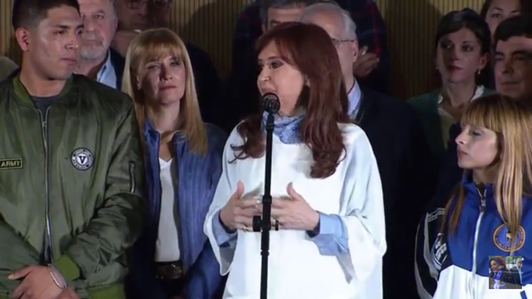 Cristina, durante el acto de cierre de campaña de Unidad Ciudadana.