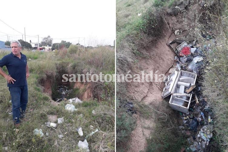 Preocupación por los socavones en el canal del barrio El Chaparral