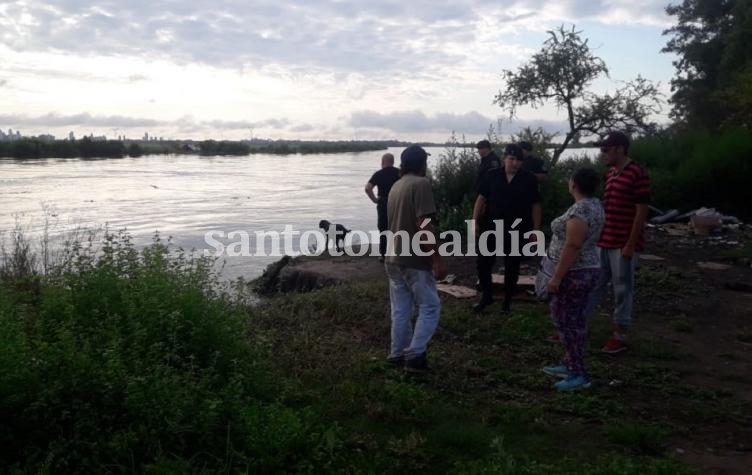 La niña cayó al Salado este domingo, pasadas las 18. (Foto: Gentileza LT 10)