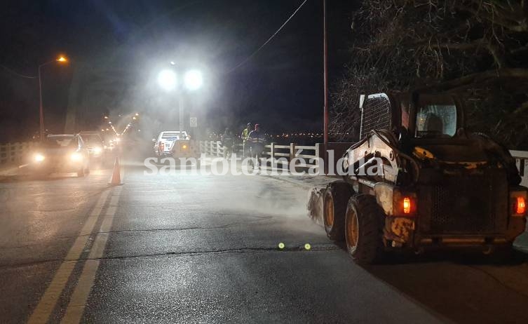 Comenzaron los trabajos de mantenimiento en el puente Carretero