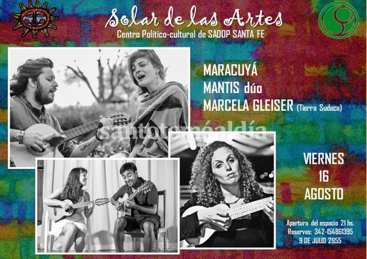 Maracuyá, junto a Mantis y Marcela Gleiser, ofrecerán un espectáculo folclórico este viernes.