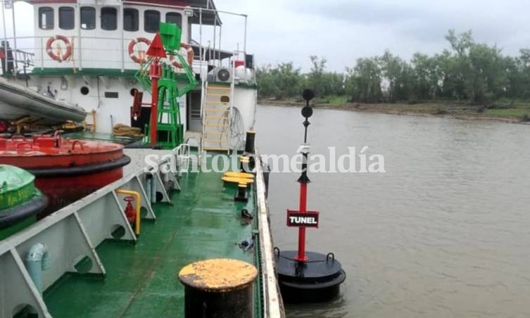 Personal del Túnel Subfluvial balizó el sector donde apareció la manta geotextil