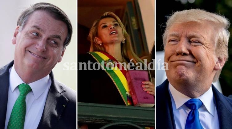 Jair Bolsonaro, Jeanine Áñez y Donald Trump. (Fotos: Reuters)
