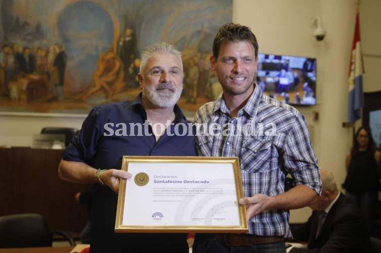 Rossi junto a Roberto Battión. (Foto: Matías Pintos)