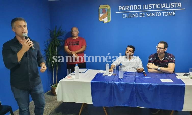 Leandro Busatto, durante el acto en Santo Tomé. (Foto: Santotomealdia)