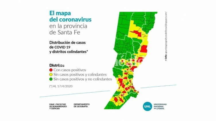 La UNL confecciona un mapa del coronavirus en la provincia de Santa Fe