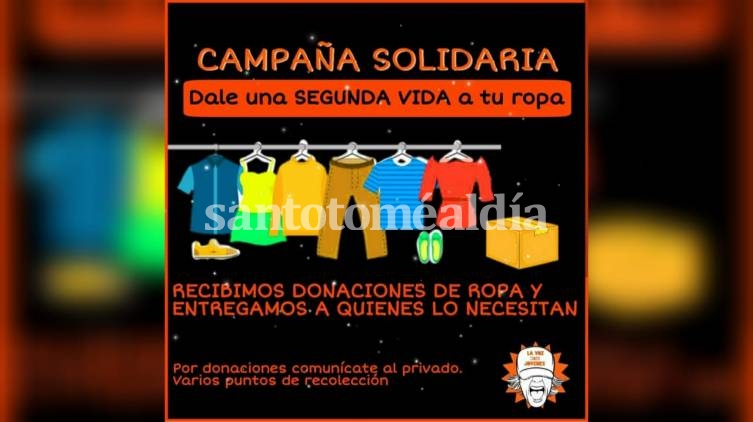 El Centro de Estudiantes de la Escuela 443 recibe donaciones de ropa para una campaña solidaria