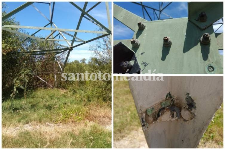 Alertan por nuevos daños en torres de alta tensión en la línea Santo Tomé - Puerto de Santa Fe