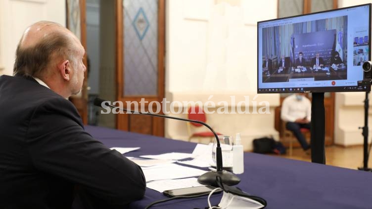 Perotti mantuvo un encuentro virtual con el presidente Alberto Fernández para definir nuevas medidas ante la segunda ola 