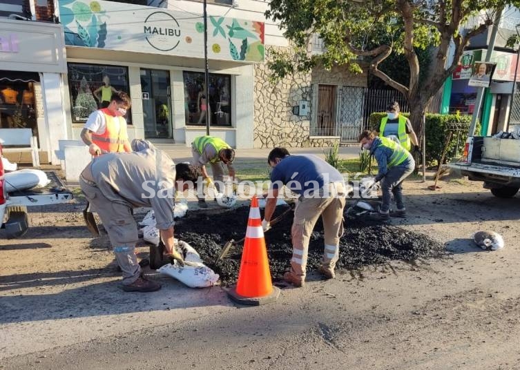 Finalizaron los trabajos de bacheo en Avenida 7 de Marzo