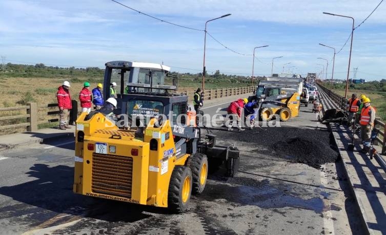 Finalizó el primer día de trabajos en el puente y el tránsito fue habilitado, hasta las 9 de este jueves