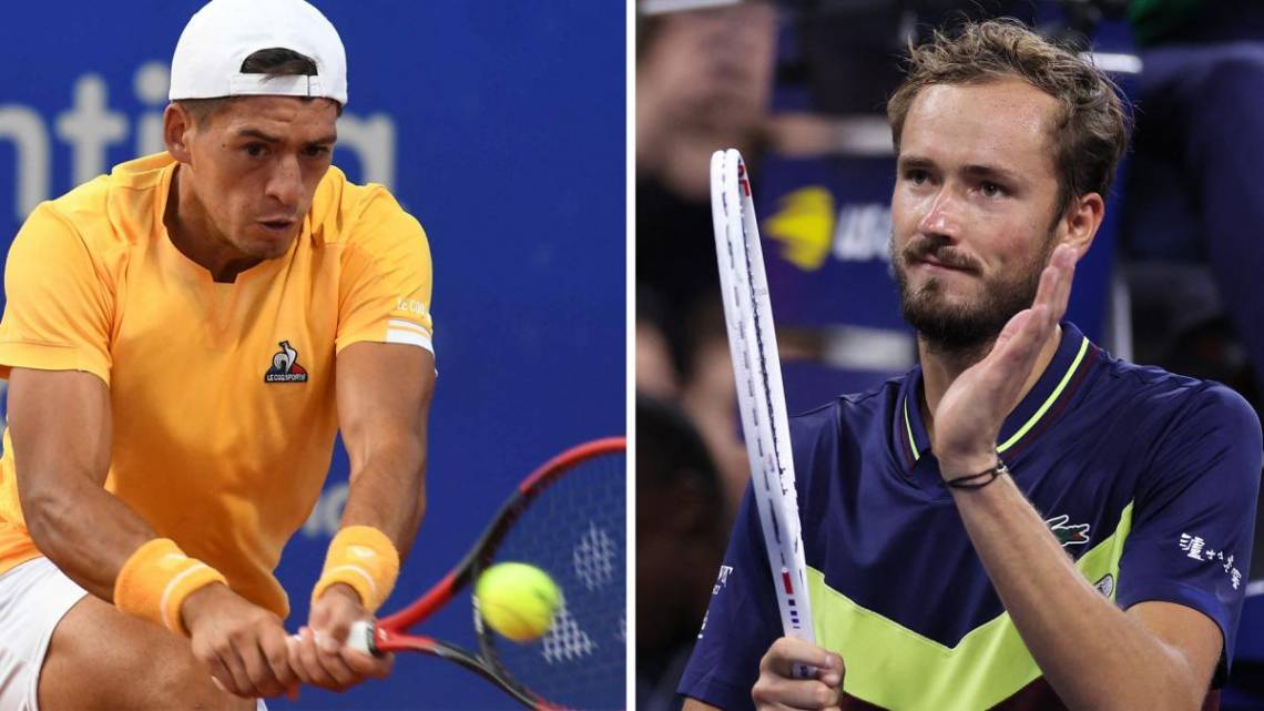 Sebastián Báez juega ante Medvedev en el US Open