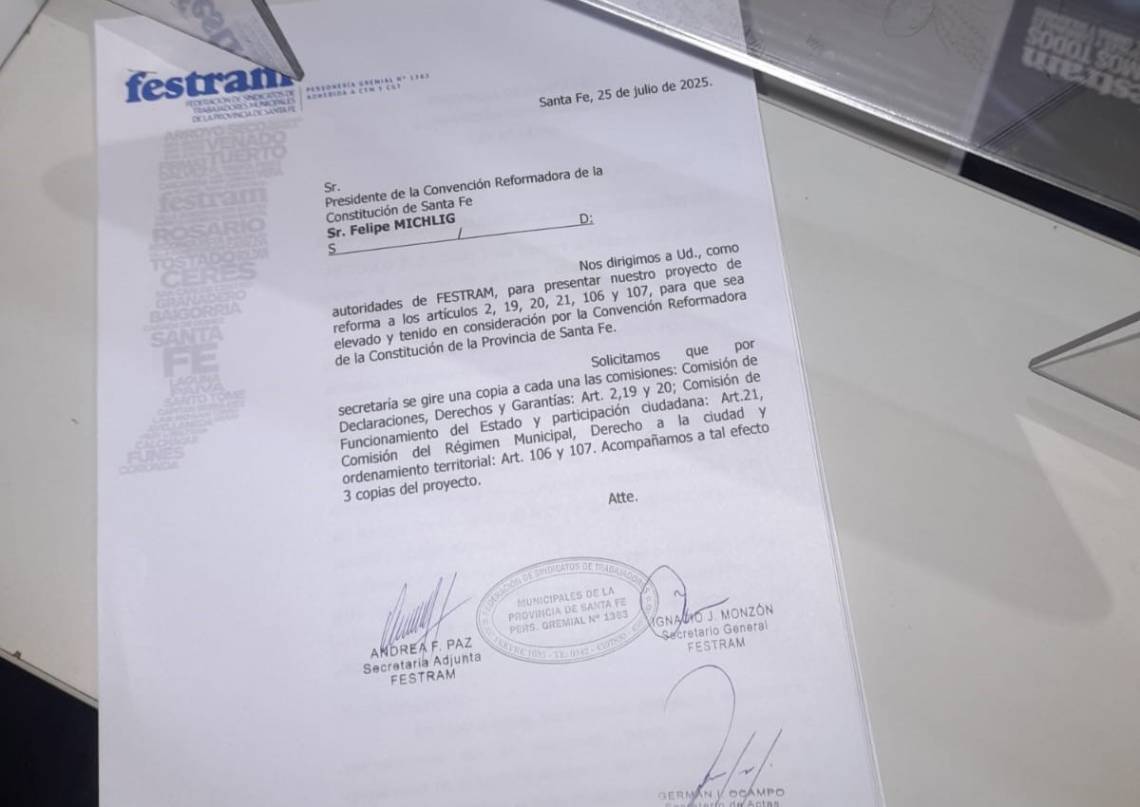 FESTRAM presentó su propuesta para la reforma de la Constitución