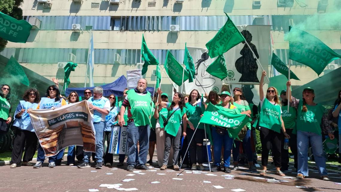 Reclamo docente: SADOP exige paritarias y el fin del “castigo a la maternidad”. (Foto: Prensa SADOP)