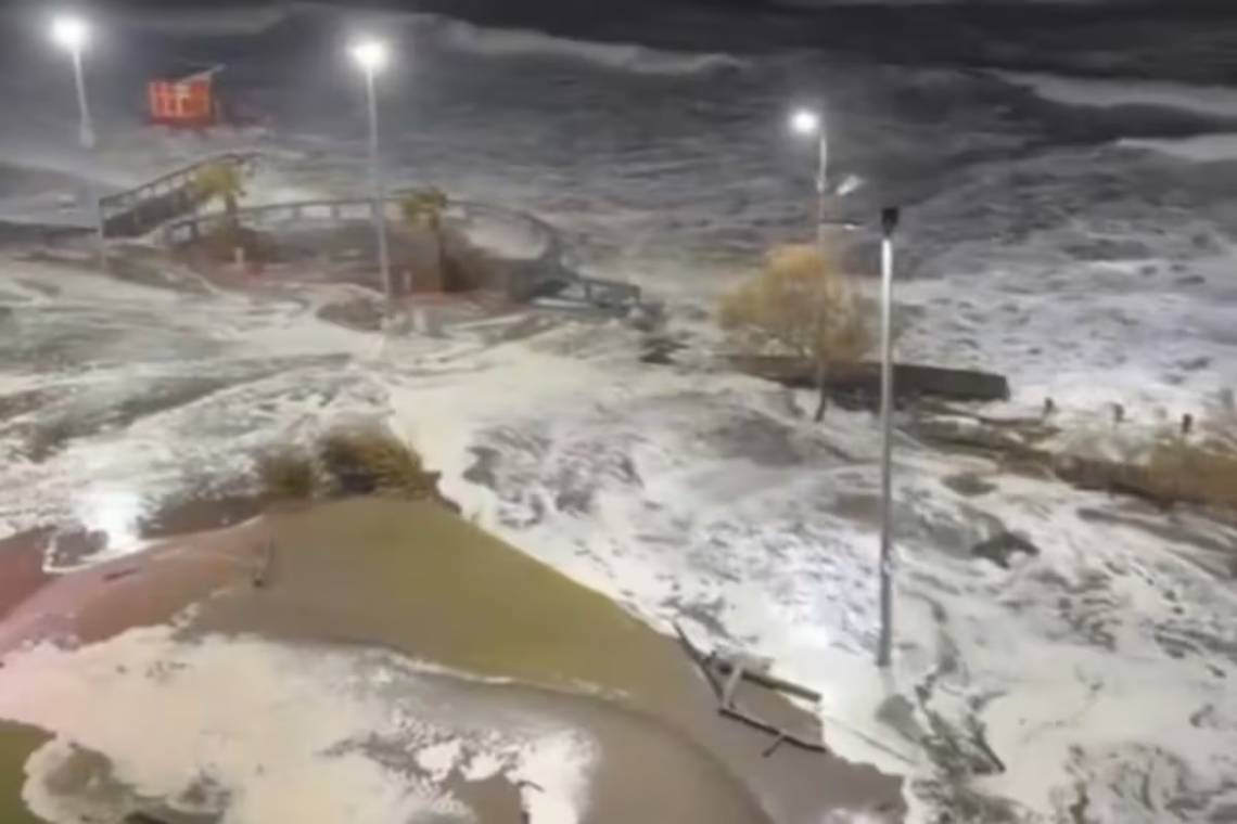 Fuerte temporal en la costa bonaerense: ráfagas de 95 km/h y más de 100 mm de lluvia