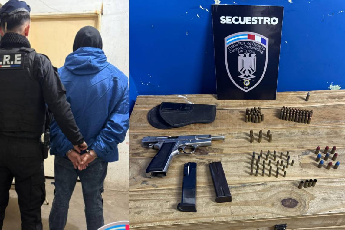 Llevaba un arma con dos cargadores y más de 100 balas en el auto: fue arrestado al ingresar a un local bailable