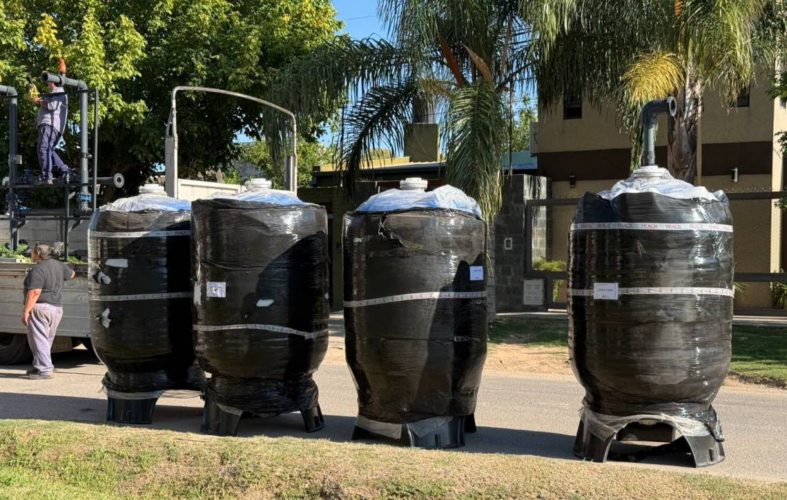 Avanza la obra en Luján Oeste: ya están en la ciudad los componentes de la planta potabilizadora. (Foto: GSF)