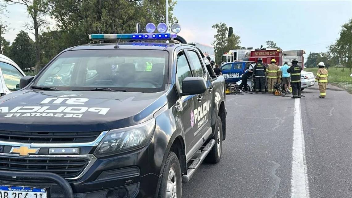 Un joven de 26 años resultó herido por un fuerte choque en la Autovía 19, a la altura de Colonia San José. (Foto: Aire de Santa Fe)