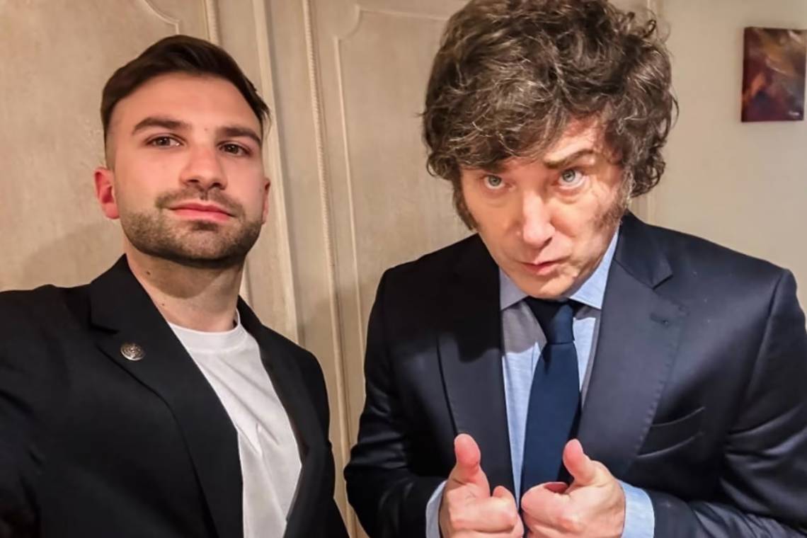 Mauricio Novelli, principal implicado en la causa Libra, junto a Milei.