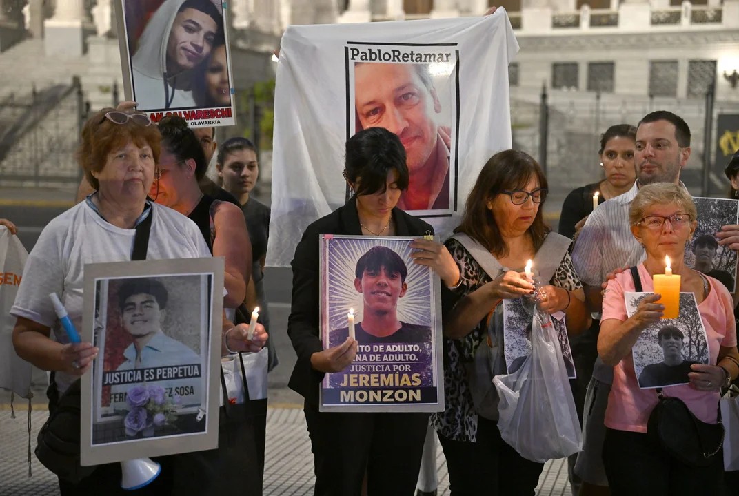 La madre de Jeremías Monzón, cuando se debatió en el Congreso el nuevo Régimen Penal Juvenil. (Crédito: NA)