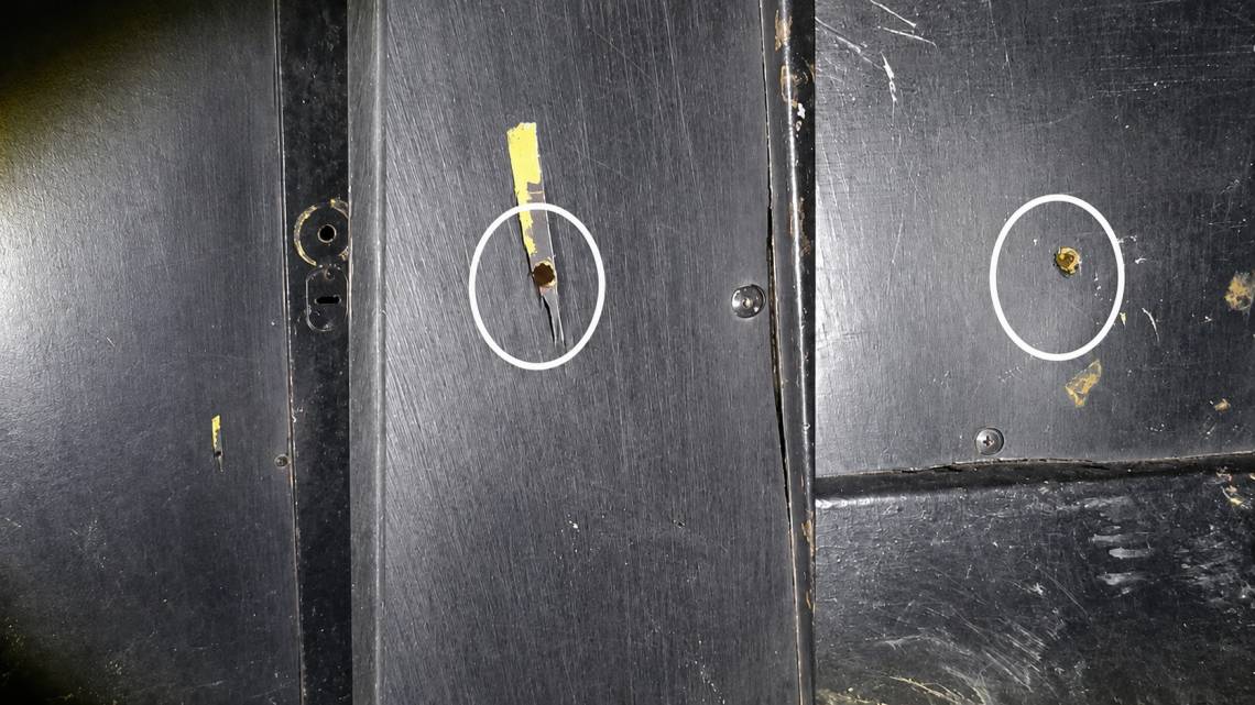 Las marcas de los impactos de bala en la vivienda de Roverano al 2800.