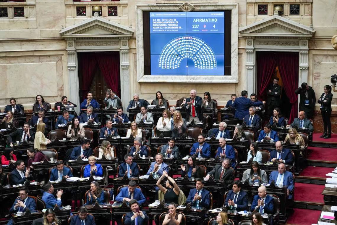 Diputados dio media sanción a una nueva Ley de Discapacidad con amplia mayoría. (Crédito: La Nación)